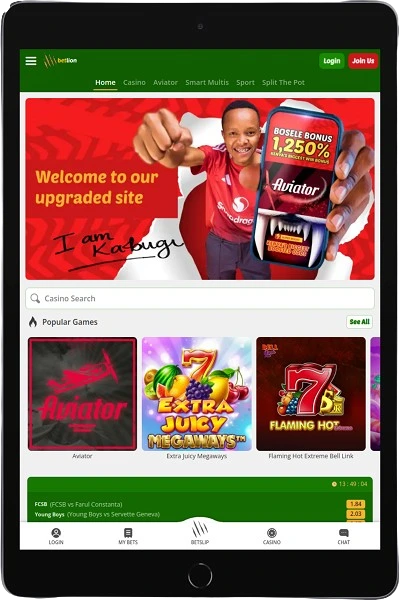 Betlion Kenya mobile app interface